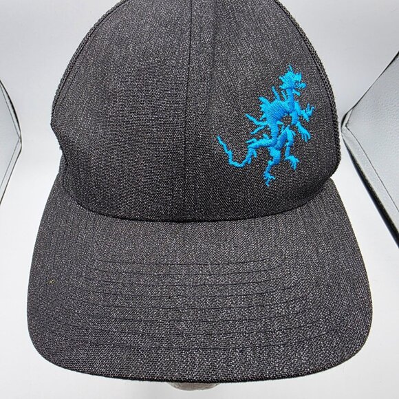 Pacific Headwear 110C Mens OS Black Blue Snapback Trucker Hat Dragon Embroidery - Picture 9 of 9